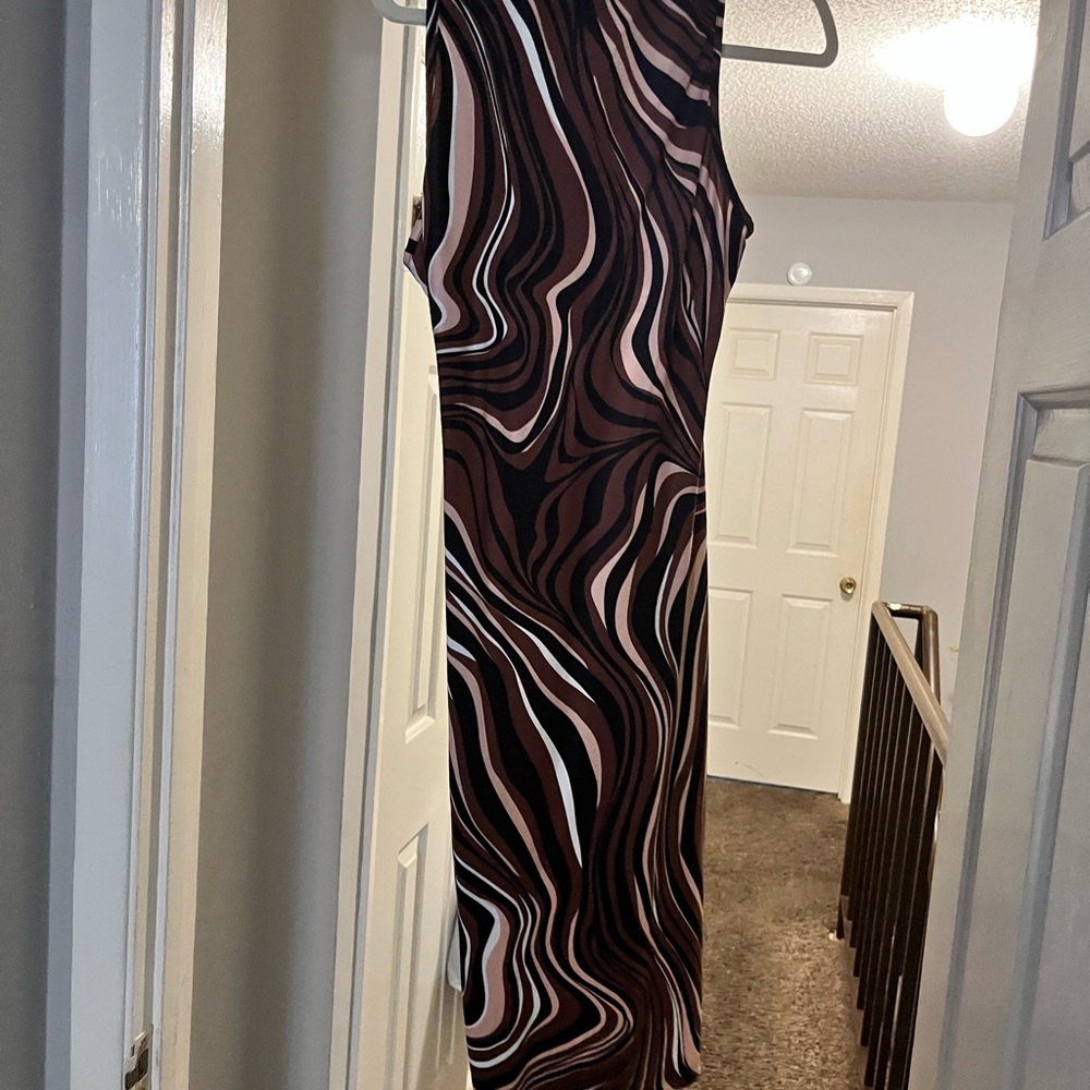 Black and White One Shoulder Bodycon Dress